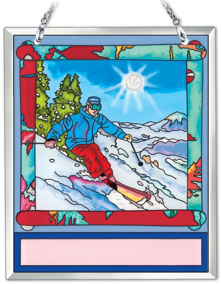 Amia 42196 Ski Souvenir Suncatcher Glass $20.49