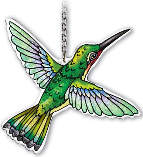 Amia 42340 Ruby Throated Hummingbird Small Suncatcher Glass $17.99