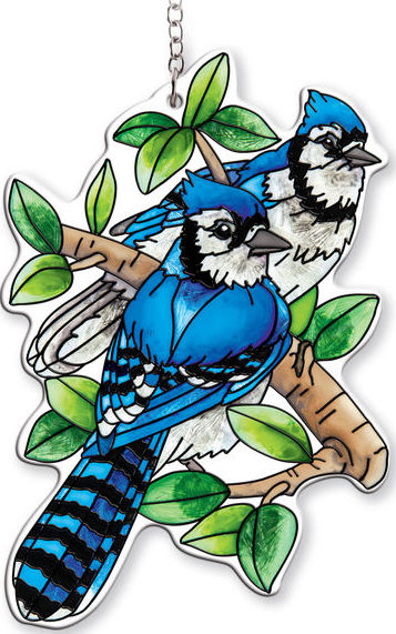 Amia 42398 Nested Birds Water Cut Suncatcher Glass $19.99