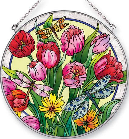 Amia 42423 Glorious Garden Large Circle Suncatcher Glass $25.99