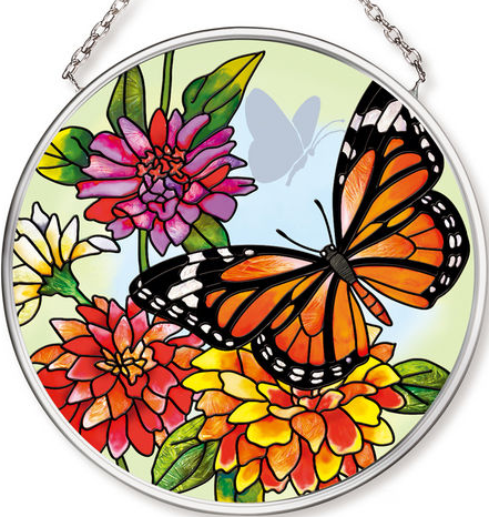 Amia 42544 Butterfly Garden in Bloom Small Circle Suncatcher Glass $14.99