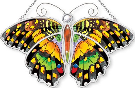 Amia 5307 Lime Butterfly Butterfly Suncatcher Glass  $38.99