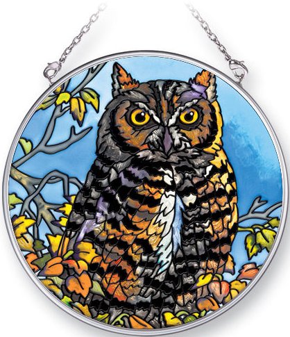 Amia 5346 Night Owl Medium Circle Suncatcher Glass  $16.99