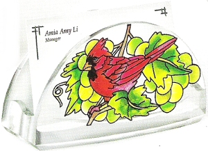 Amia 5779 Grapevine Cardinal Business Card Holder Glass  $11.49