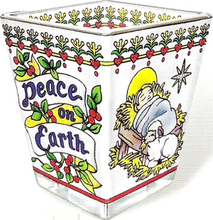 Amia 5794 Peace On Earth Petite Votive Holder Glass $19.99