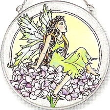 Amia 5832 Hydrangea Fairy Medium Circle Suncatcher Glass $16.99