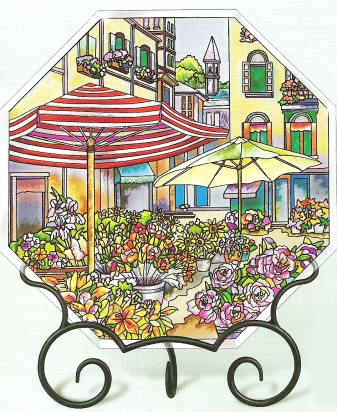 Amia 6607 The Flower Market Beveled Small Octagon Suncatcher Glass $49.99