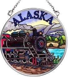 Amia 7396 Train Small Circle Suncatcher Glass $14.99