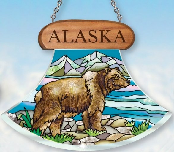 Amia 7422 Alaska Grizzly Bear Suncatcher Glass $24.99