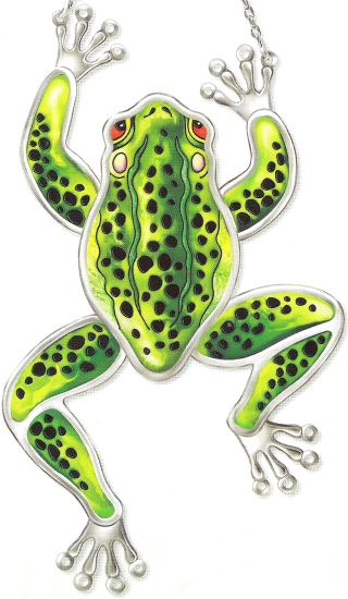 Amia 7700 Black Green Frog Frog Shaped Suncatcher Glass $32.99