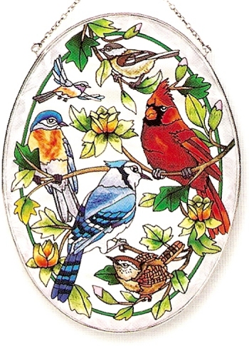 Amia 8347 For The Birds Large Oval Suncatcher Glass  $27.99