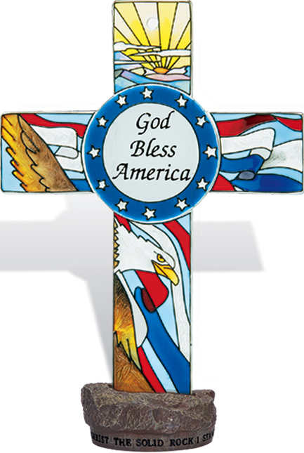 Amia 8846 God Bless Small Circle Suncatcher Glass $14.99