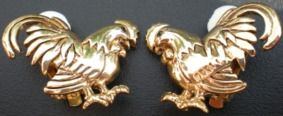 Jewelry - Fashion EARRoosterGo ld1 Rooster Clip Earrings Goldtone Various Countries $8.99