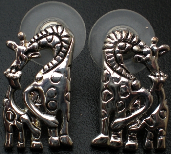 Jewelry - Fashion EARSilverGir affe Giraffe & Baby Pierced Earrings Silver Plate Various Countries $8.99