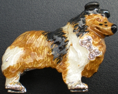 Jewelry - Fashion PINCollie Collie Sheltie Slide Pin Painted Enamel & Pewter Various Countries $11.99
