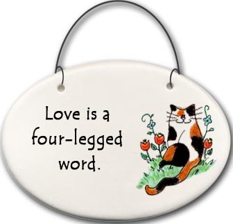 August Ceramics 2159D Cat Love is a four legged word Mini Disk Ceramic United States $9.49