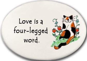 August Ceramics 3159D Cat Love is a four legged word. Mini Disk Ceramic United States $9.49