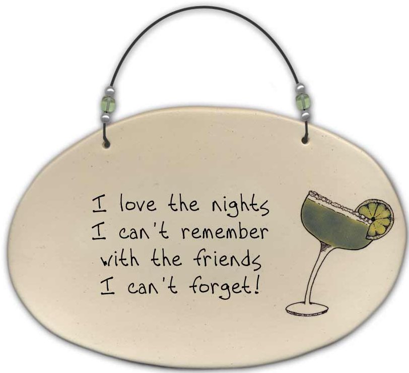 August Ceramics 4556C Margarita: I love the nights Beaded Plaque Ceramic United States $15.99