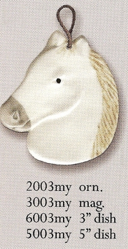 August Ceramics 6003MY White with Yellow Mane Dish Mini Ceramic United States $8.99