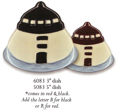 August Ceramics 6083B Lighthouse BLACK Mini Dish Ceramic United States $8.99