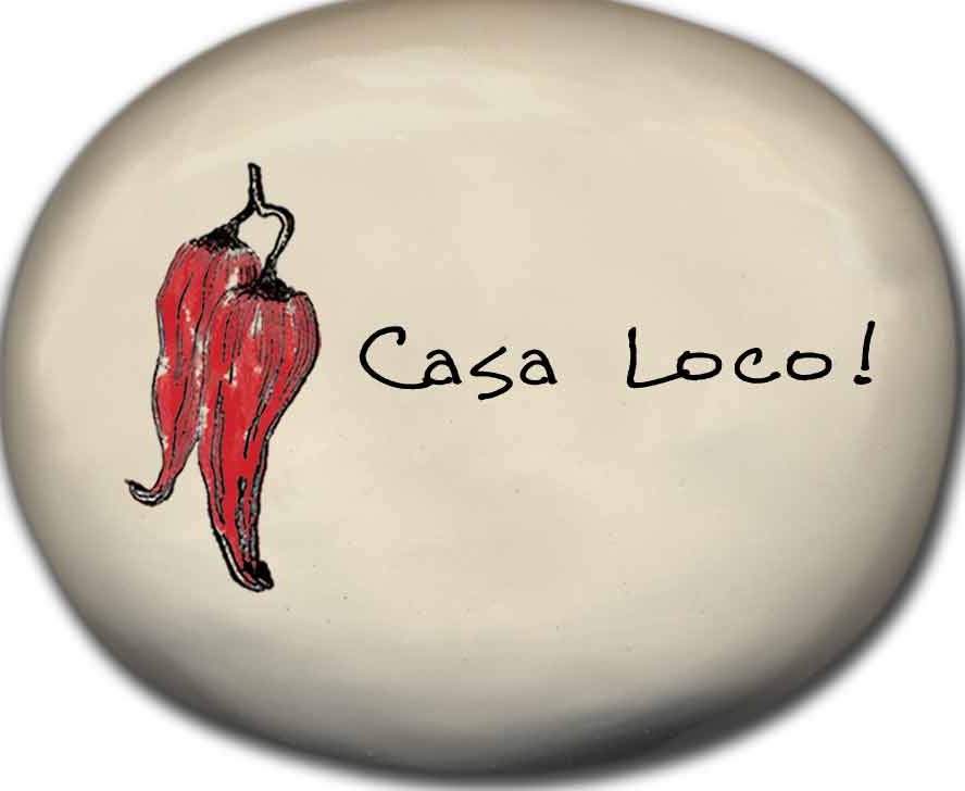 August Ceramics 8151E Chili pepper: Casa Loco! Mini Rock Ceramic United States $10.99