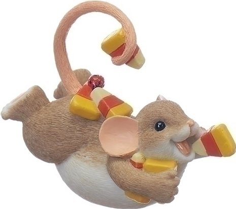 Charming Tails 130455 Mouse On Belly Candy Corn Resin $25.99