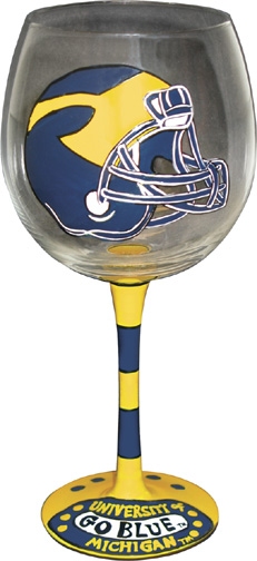 Collegiate Gifts 80132 Set of 2 Michigan Wolverines Wine Glasses $0.00