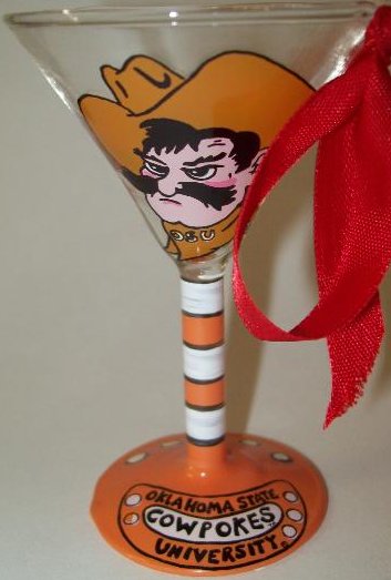 Collegiate Gifts 80147 Set of 6 Oklahoma State Cowboys Martini Glass Ornaments $72.99