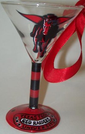 Collegiate Gifts 80157 Set of 2 Texas Tech Red Raiders Martini Glass Ornaments $0.00