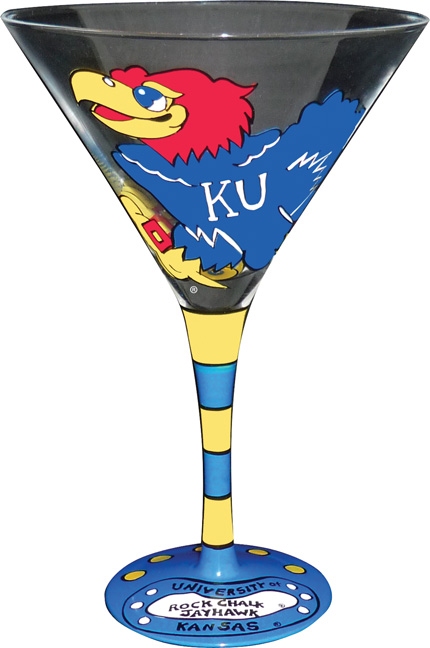 Collegiate Gifts 80164 Set of 6 Kansas Jayhawks Martini Glasses $149.99