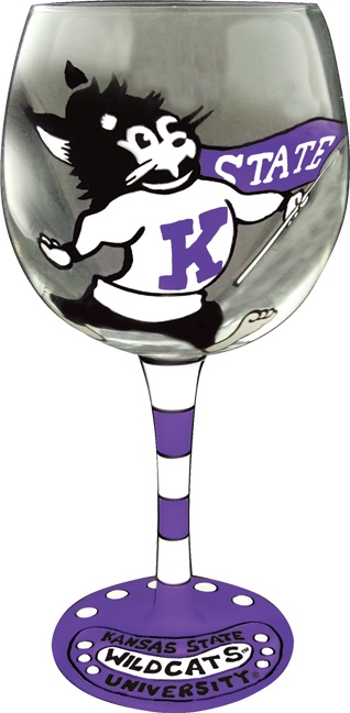 Collegiate Gifts 80182 Set of 6 Kansas State Wildcats Wine Glasses $149.99