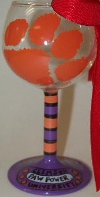 Collegiate Gifts 80305 Set of 2 Clemson Tigers Wine Glass Ornaments $0.00