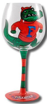 Collegiate Gifts 80652 Set of 6 Florida Gators Standing Gator Wine Glasses $149.99