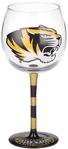 Collegiate Gifts 80722 Set of 6 Missouri Tigers Wine Glasses $149.99