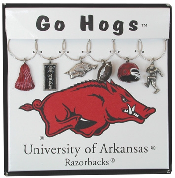 Collegiate Gifts 81101 Set of 2 Arkansas Razorbacks Painted Glassware Charms $40.99