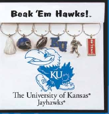 Collegiate Gifts 81161 Set of 2 Kansas Jayhawks Painted Glassware Charms $40.99