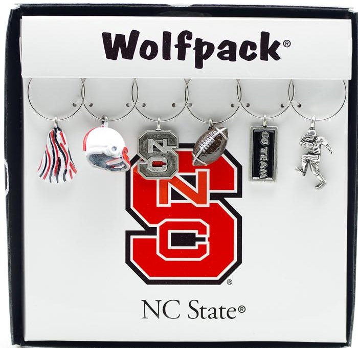 Collegiate Gifts 81531 Set of 2 NC State Wolfpack Painted Glassware Charms $40.99