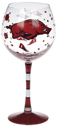 Collegiate Gifts 82102 Set of 6 Arkansas Razorbacks Fanware Wine Glasses $149.99