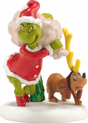 Grinch Villages by Department 56 4038649 Next He Loaded Some Bags Village Figures $21.99