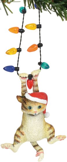 Gary Patterson Department 56 6000459 Cat hanging on Lights Ornament $14.99