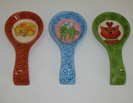 Ursula Dodge Cats and Dogs 15117 Spoonrests set of 3   $0.00