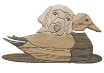 Intarsia 115 Labrador with decoy Intarsia Plaque Wood United States $132.99