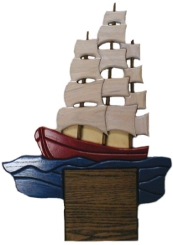 Intarsia 213 Sailing Ship Plaque Intarsia Plaque Wood United States $110.99