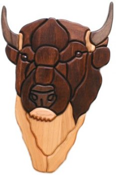 Intarsia 237 Bison Intarsia Plaque Wood United States $165.99