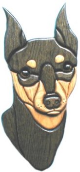 Intarsia 239 Miniature Pinscher Intarsia Plaque Wood United States $77.99