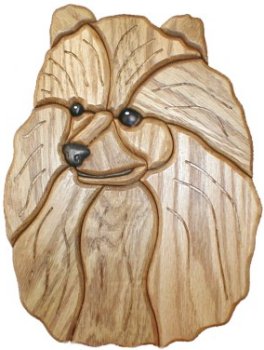 Intarsia 251 Pomeranian Intarsia Plaque Wood United States $77.99
