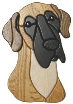 Intarsia 260 Great Dane natural Intarsia Plaque Wood United States $99.99