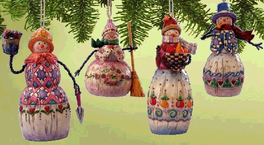 Jim Shore 113110 Snowman set of 4 Ornament $0.00