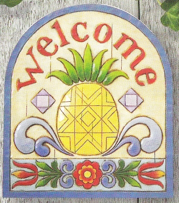 Jim Shore 4011473 Pineapple Garden Plaque $0.00