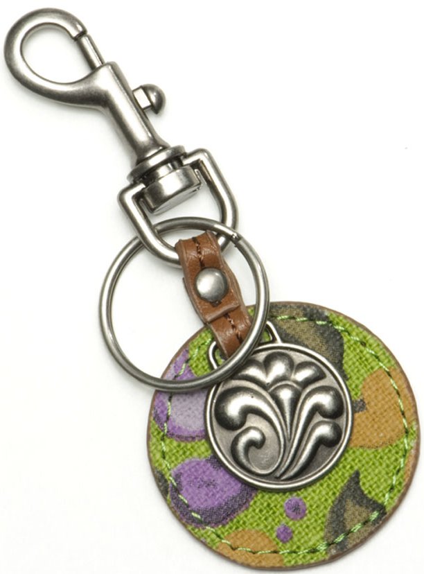 Jim Shore Fashion 4018113 JS Lena Key Chain Round Linen- $0.00